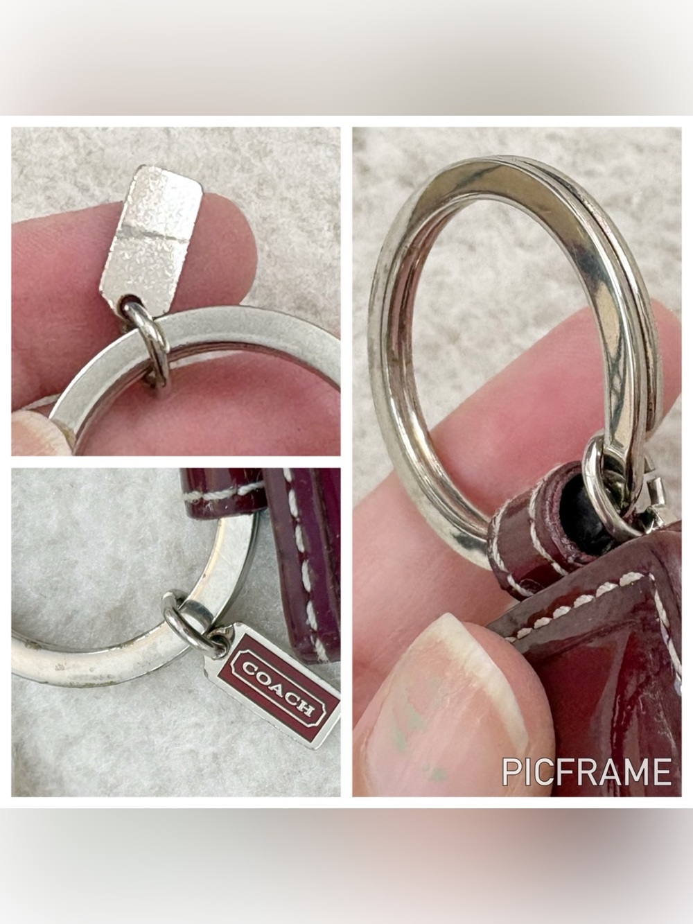 Vintage Y2K Rare HTF Patent Leather Mini Coach Photo Keychain - Picture 7 of 11